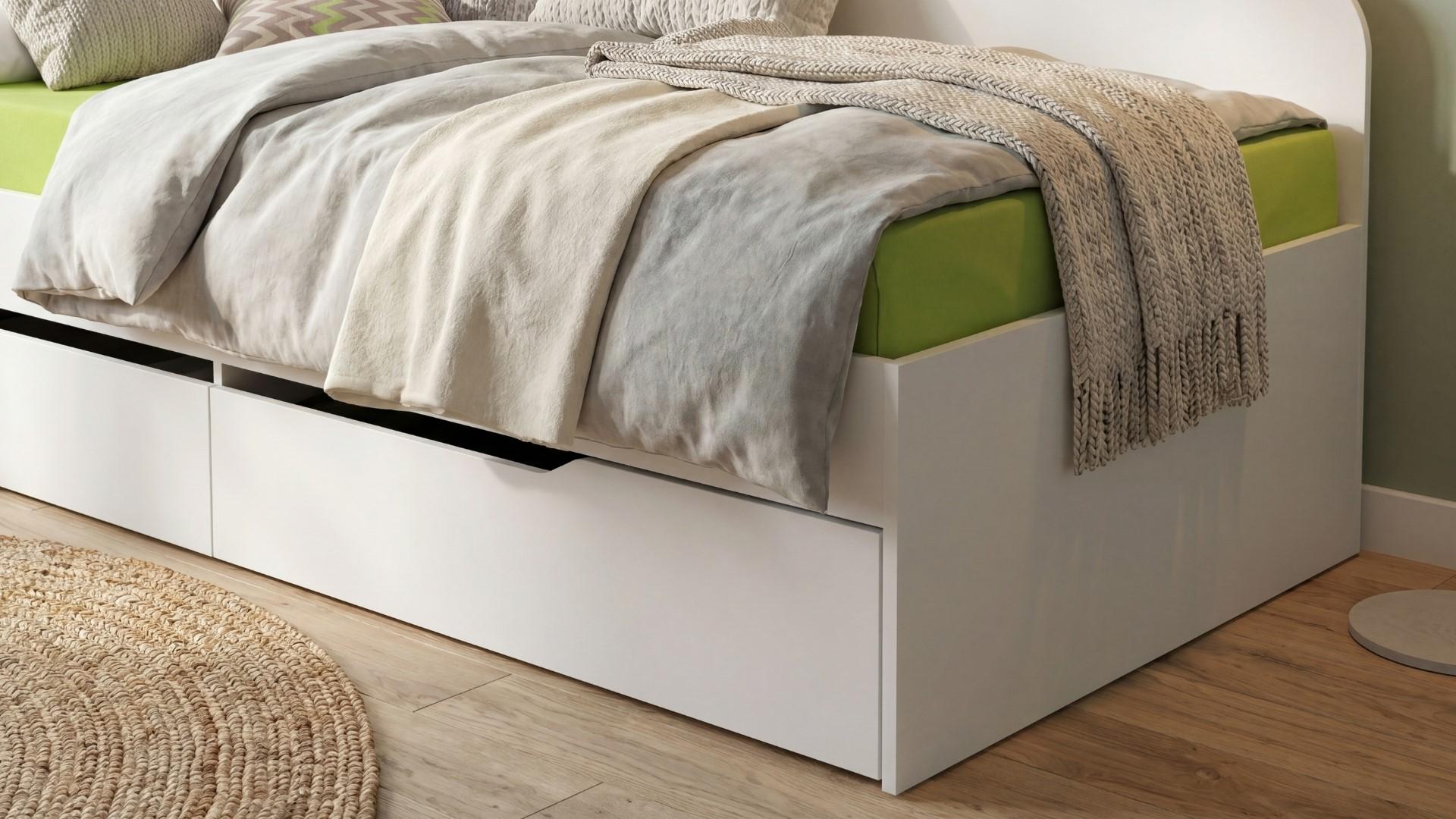 Bed + drawers for mattress 90/200 Amiko, white  5